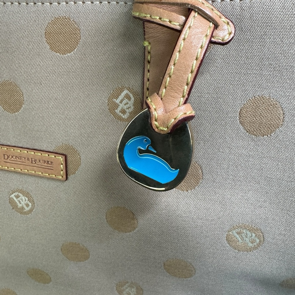 Dooney & Bourke Gold Polka Dot Tote - Picture 9 of 10